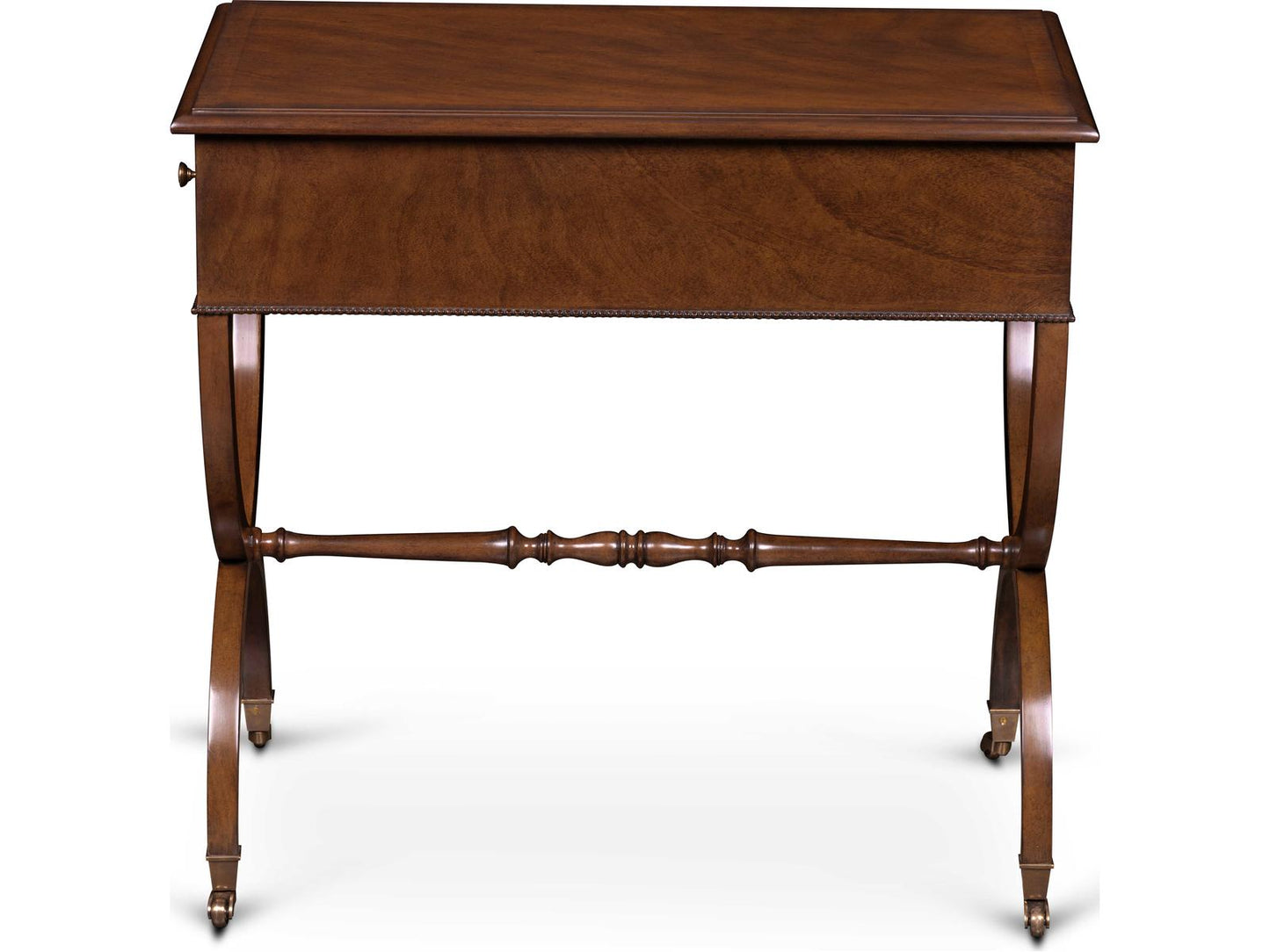 Mg Rectangular Wood End Table with Brass Casters