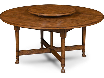 Maitland-Smith Rosemary 64-Inch Round Wood Dining Table with Lazy Susan