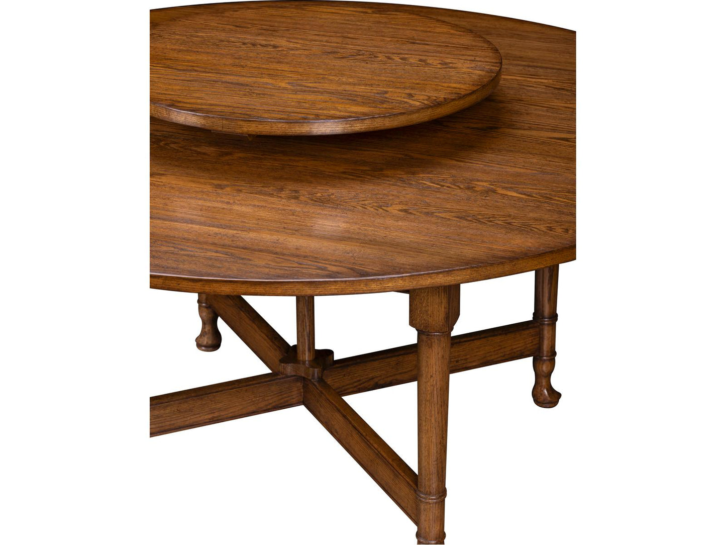 Maitland-Smith Rosemary 64-Inch Round Wood Dining Table with Lazy Susan