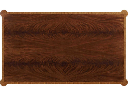Lawson Rectangular Mahogany Wood Coffee Table with Brass Accents