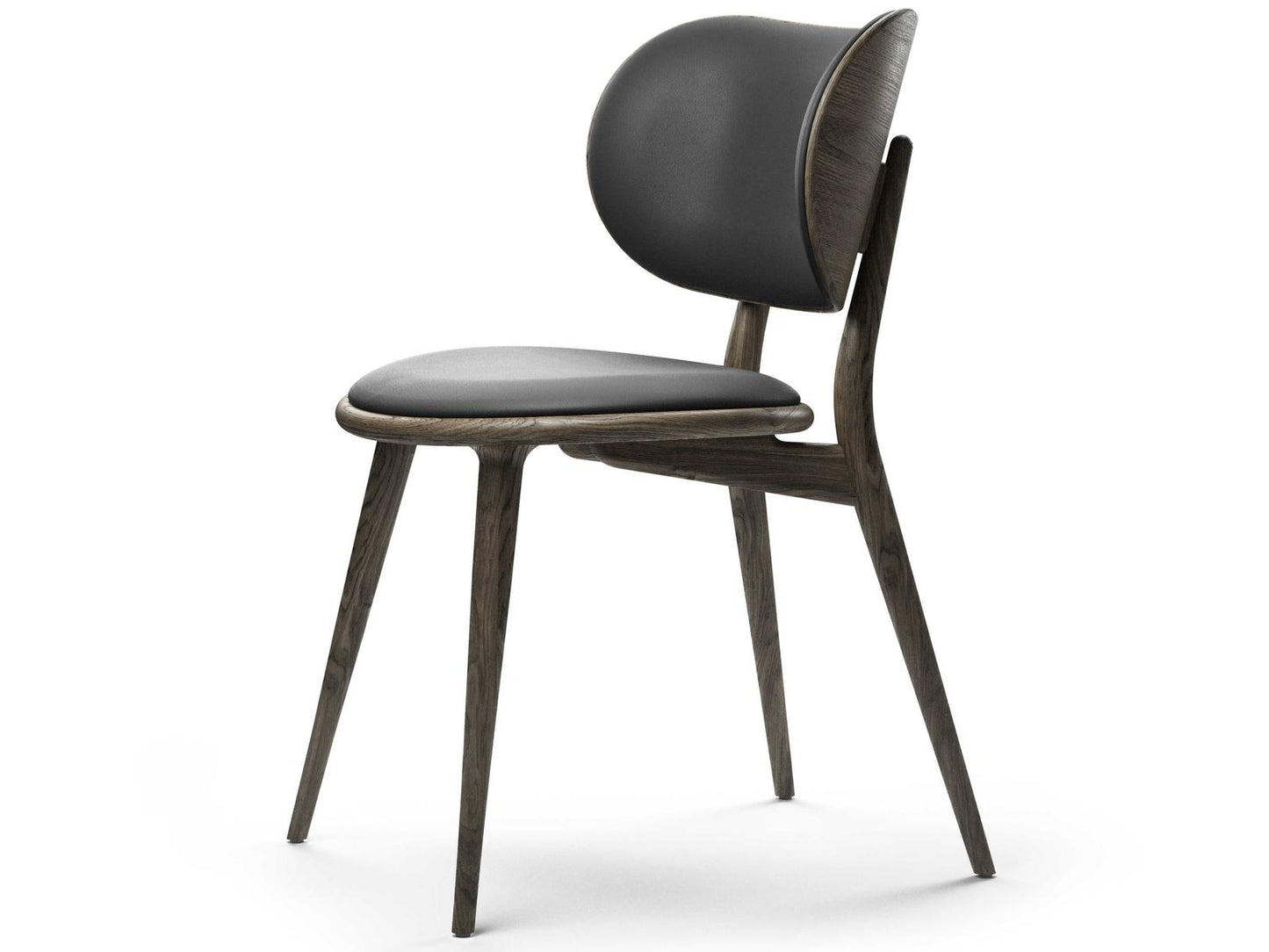 The Dining Chair Leather Brown Upholstered Side Dining Chair
