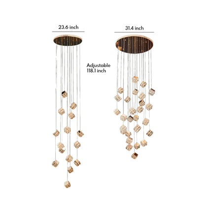 Magic Cube Crystal Staircase Chandelier