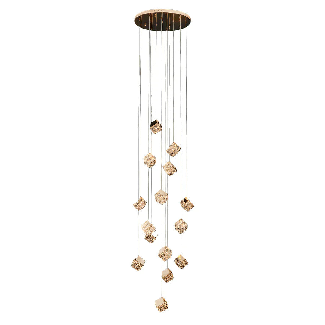 Magic Cube Crystal Staircase Chandelier