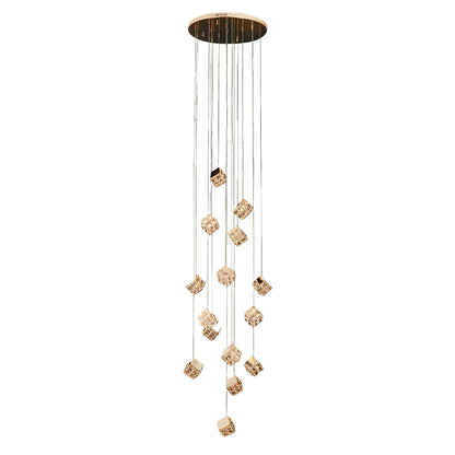 Magic Cube Crystal Staircase Chandelier