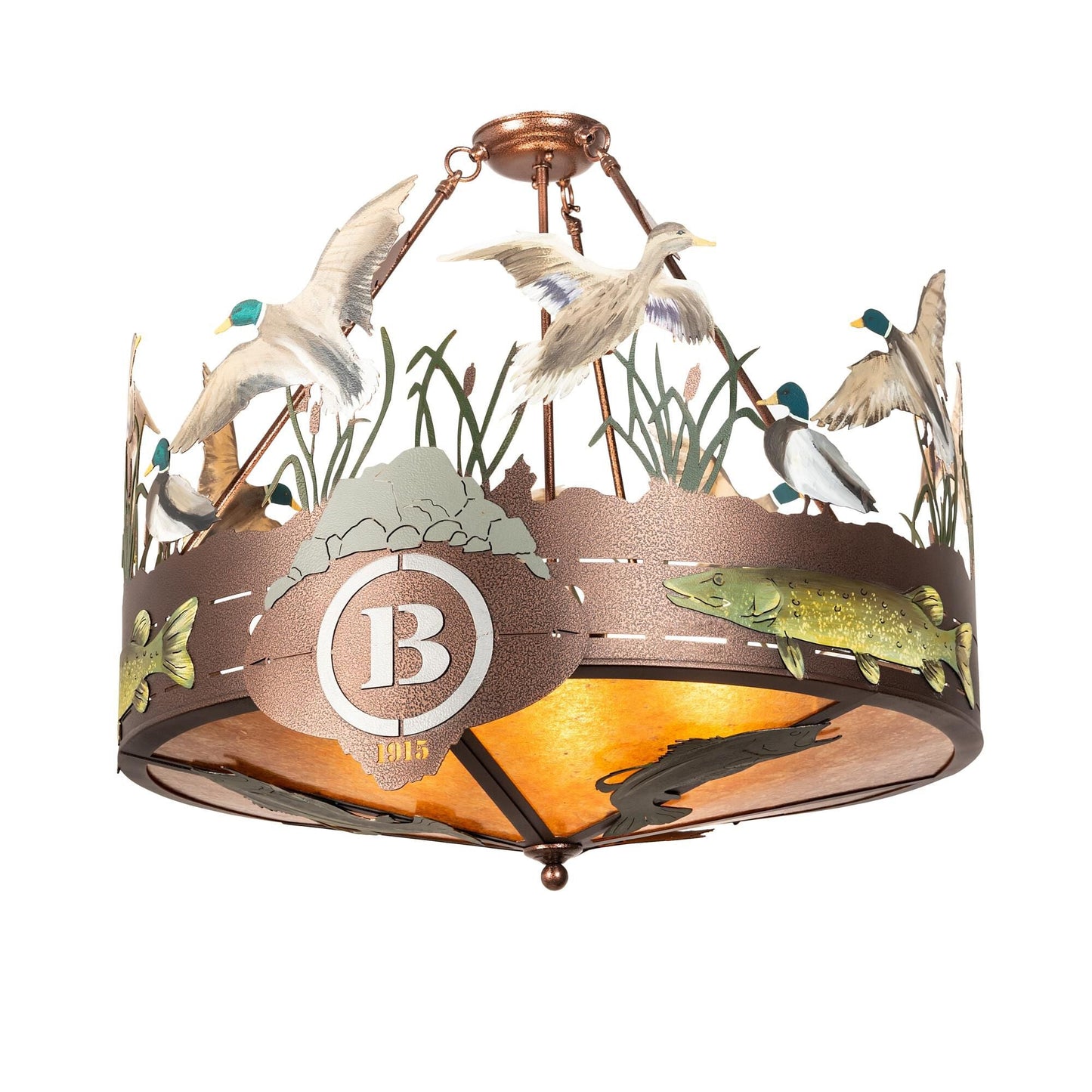 Meyda Lighting Boulders 30 Inch 6 Light Semi Flush Mount Cp746144