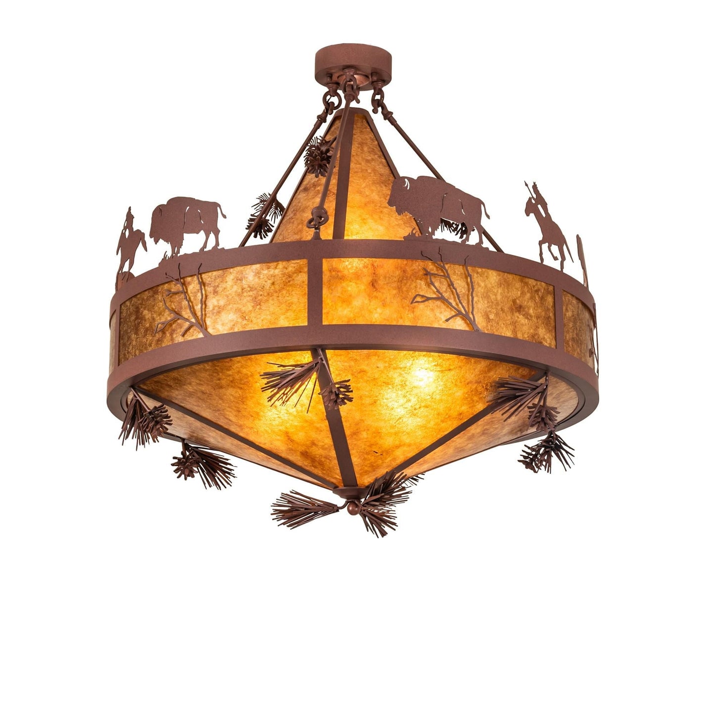 Meyda Lighting High Plains Rider And The Herd 36 Inch Large Pendant Cp745431