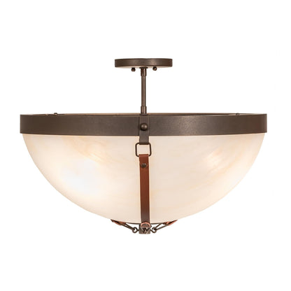 Meyda Lighting Saddle Strap 22 Inch 3 Light Led Semi Flush Mount Cp780141