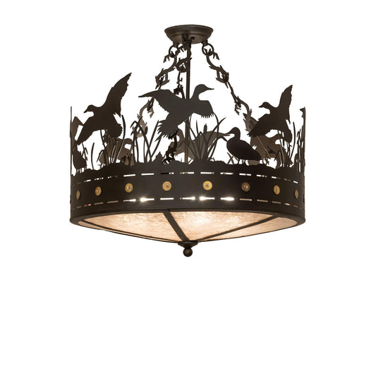 Meyda Lighting Ducks In Flight 24 Inch 4 Light Semi Flush Mount Cp746127