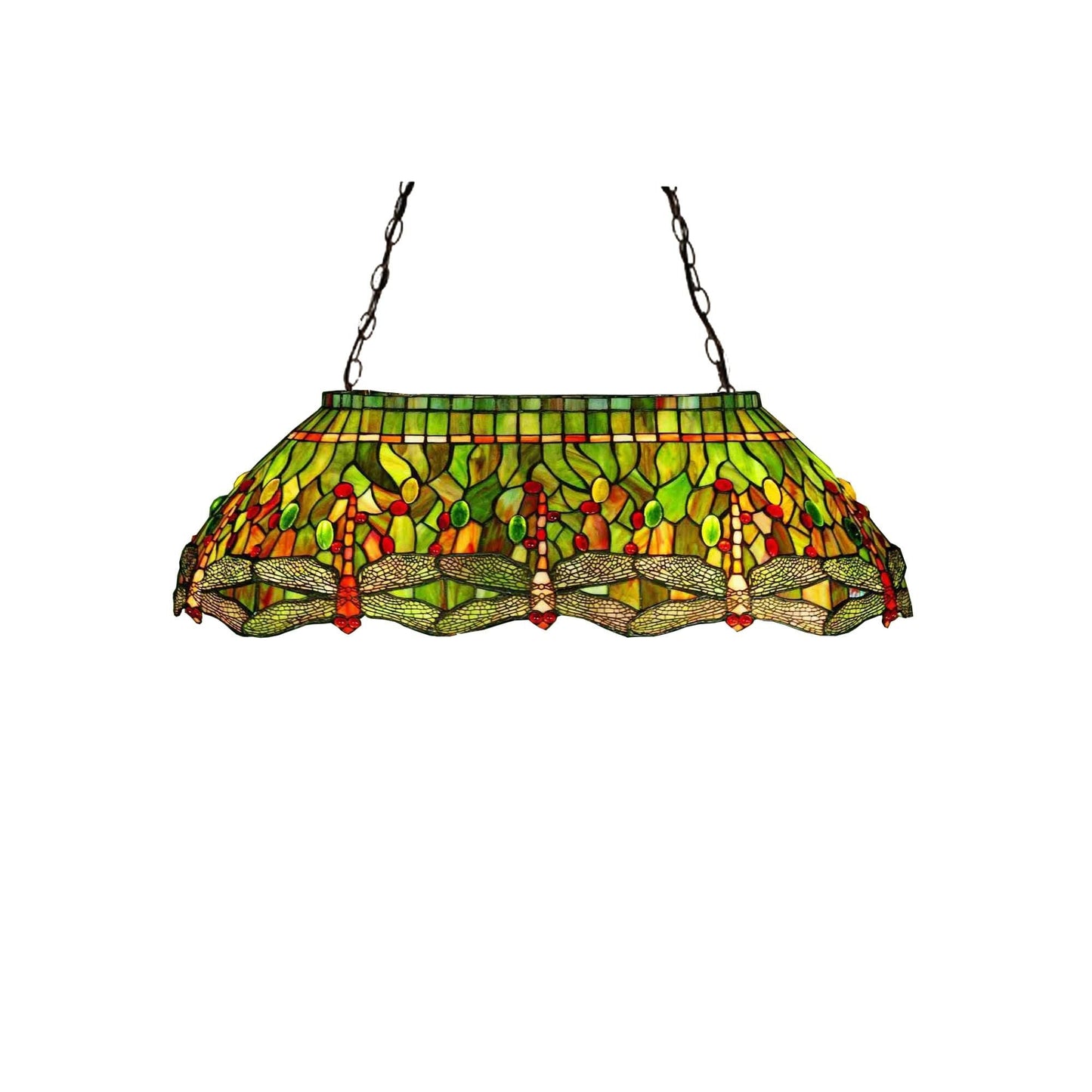 Meyda Lighting Tiffany Hanginghead Dragonfly 32 Inch 6 Light Linear Suspension Light Cp41432