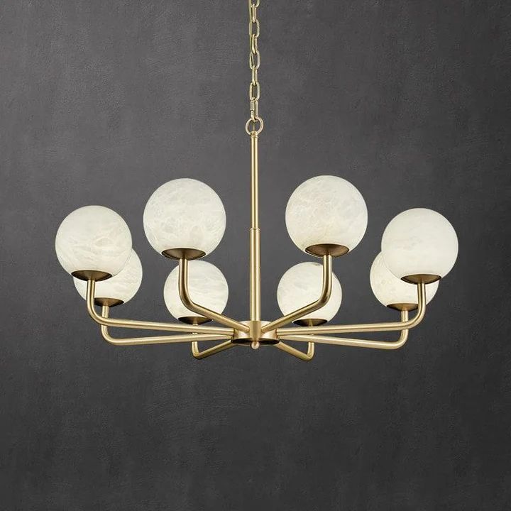 Modern Alabaster Ball Chandelier