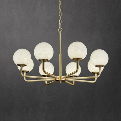 Modern Alabaster Ball Chandelier