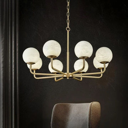 Modern Alabaster Ball Chandelier