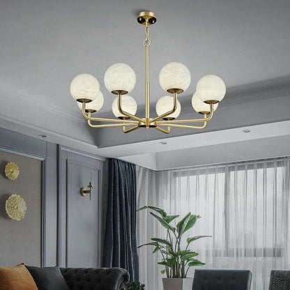Modern Alabaster Ball Chandelier