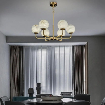 Modern Alabaster Ball Chandelier