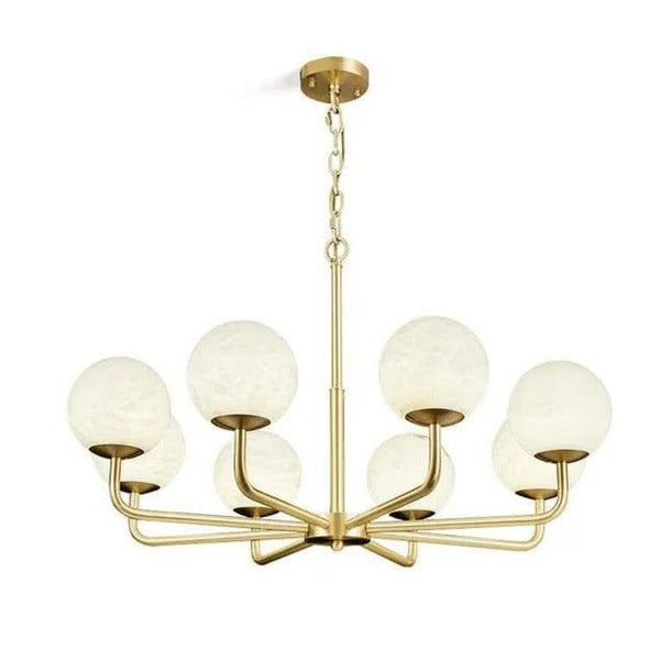 Modern Alabaster Ball Chandelier