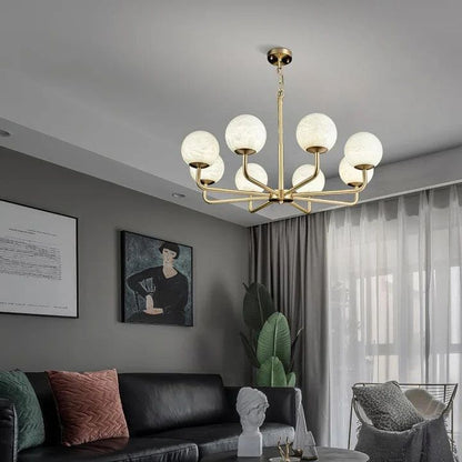 Modern Alabaster Ball Chandelier