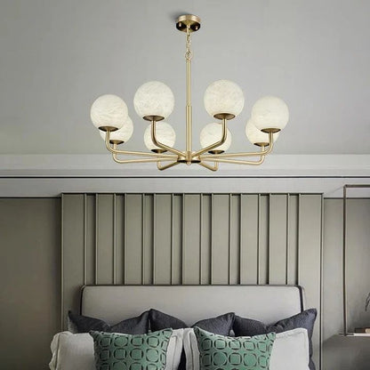 Modern Alabaster Ball Chandelier