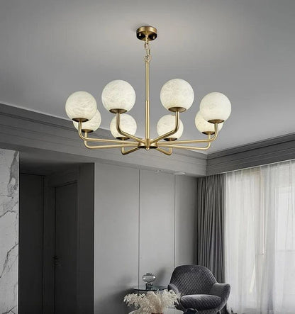 Modern Alabaster Ball Chandelier