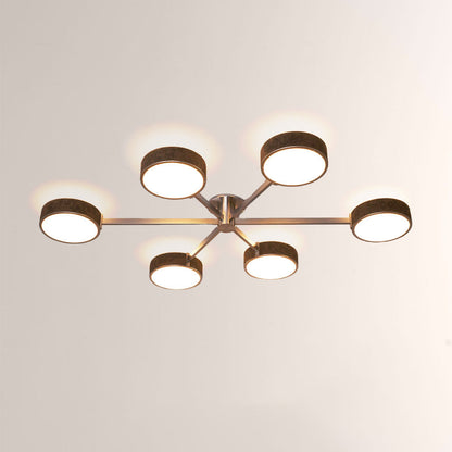 Monterra 6 Arm Modern Semi Flushmount