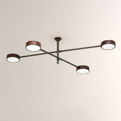 Monterra Cross Arm Wood Grain Disc Chandelier