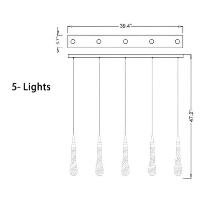 Allure Multi-LED Glass Staircase Chandelier 49 Lights