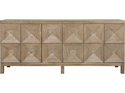 Quadrant 3-Door Sideboard in Washed Walnut with Carved Detail