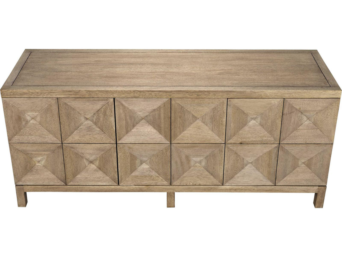 Quadrant 3-Door Sideboard in Washed Walnut with Carved Detail