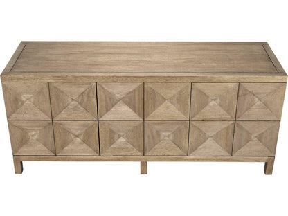 Quadrant 3-Door Sideboard in Washed Walnut with Carved Detail
