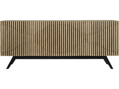 Illusion 78 Inch Walnut Wood Bleached Sideboard with Metal Base