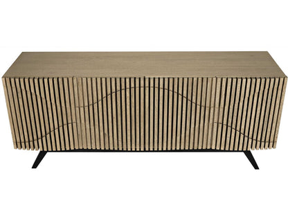 Illusion 78 Inch Walnut Wood Bleached Sideboard with Metal Base
