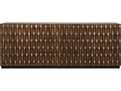 Alameda Large 4-Door Sideboard in Dark Walnut with Hand-Carved Detail