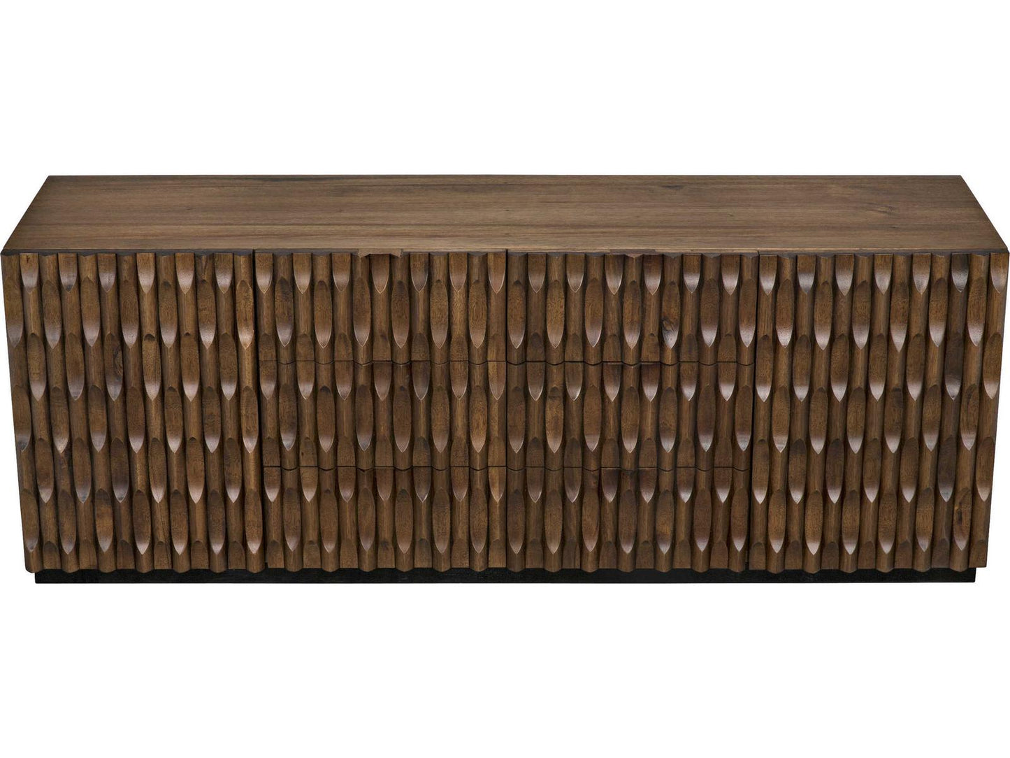 Alameda Large 4-Door Sideboard in Dark Walnut with Hand-Carved Detail