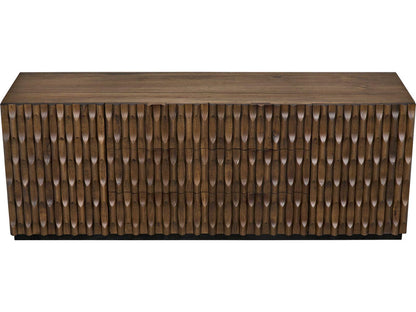 Alameda Large 4-Door Sideboard in Dark Walnut with Hand-Carved Detail