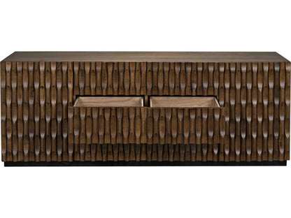 Alameda Large 4-Door Sideboard in Dark Walnut with Hand-Carved Detail