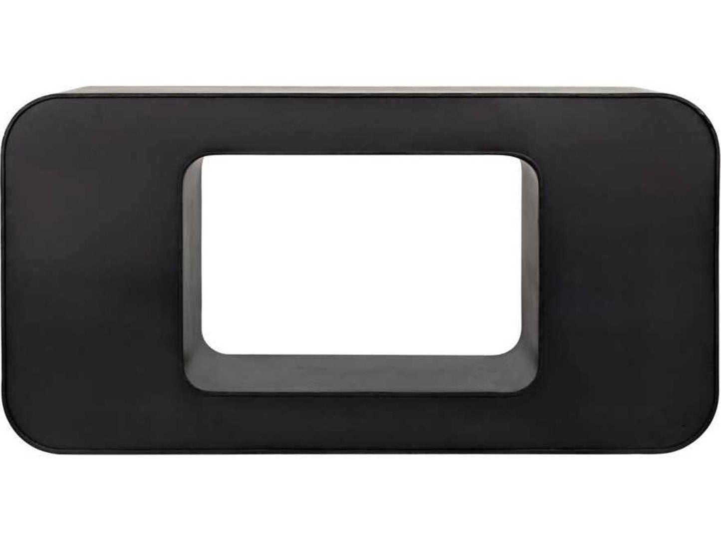 Shylock Rectangular Metal Console Table in Matte Black