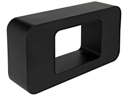 Shylock Rectangular Metal Console Table in Matte Black