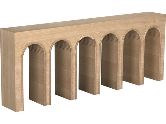 Enzo Rectangular Wood Console Table in Clear Coat Flat White Oak