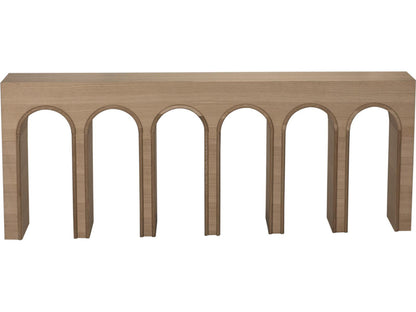 Enzo Rectangular Wood Console Table in Clear Coat Flat White Oak