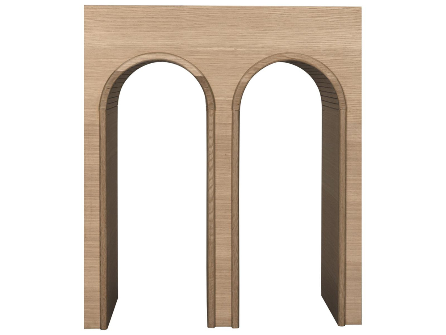 Enzo Rectangular Wood Console Table in Clear Coat Flat White Oak