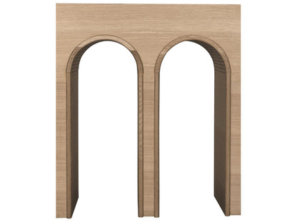Enzo Rectangular Wood Console Table in Clear Coat Flat White Oak