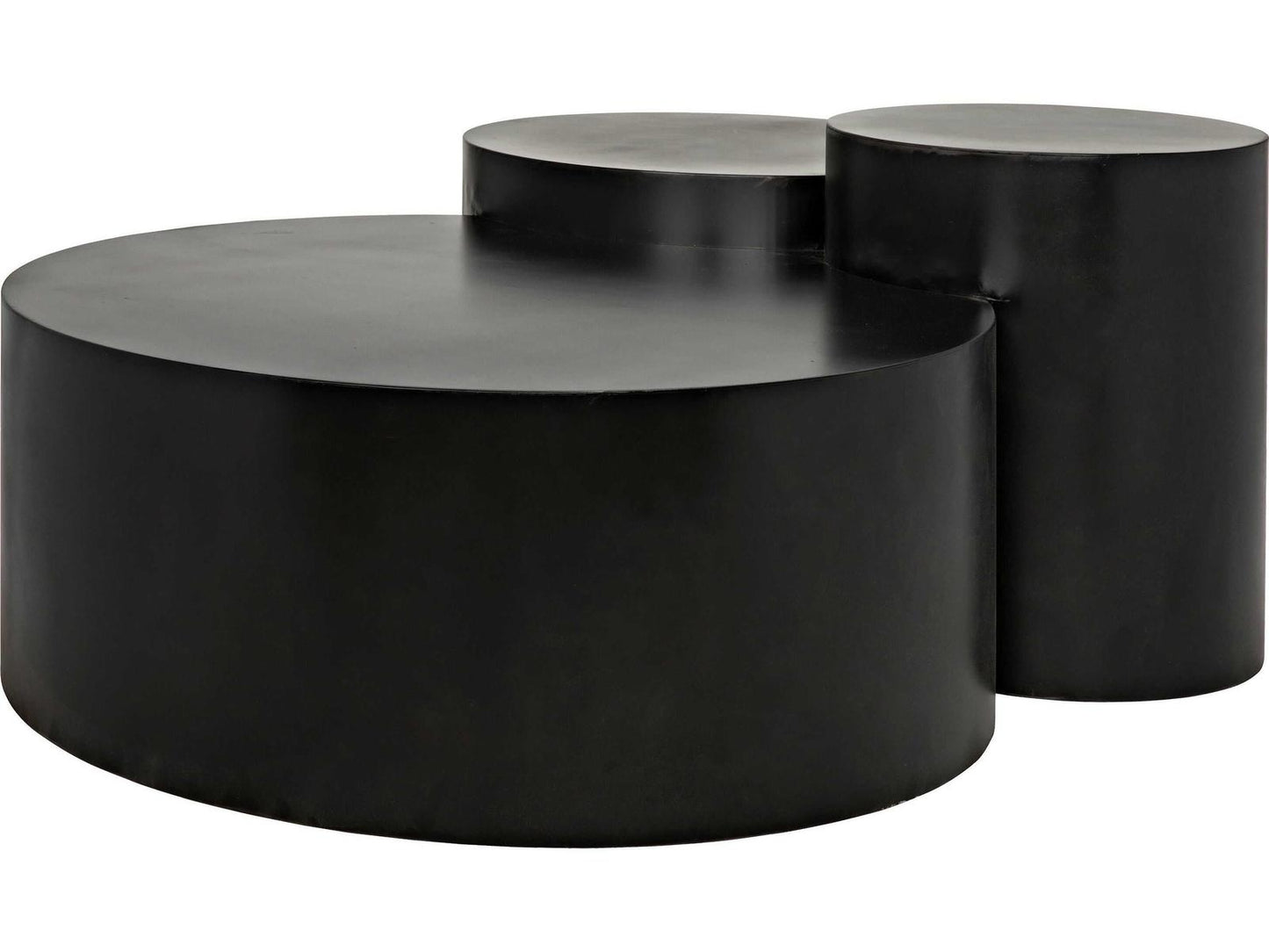 Ella Multi-Top Round Coffee Table in Matte Black Steel