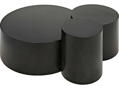 Ella Multi-Top Round Coffee Table in Matte Black Steel