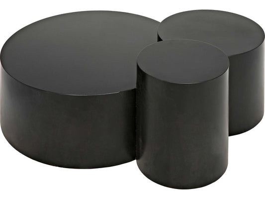 Ella Multi-Top Round Coffee Table in Matte Black Steel