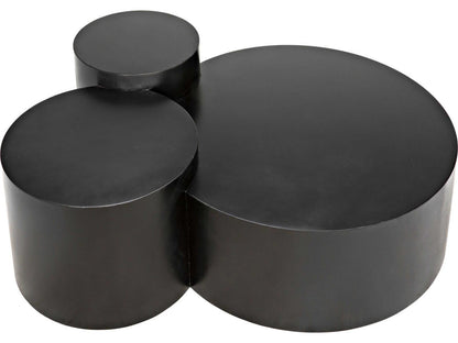 Ella Multi-Top Round Coffee Table in Matte Black Steel