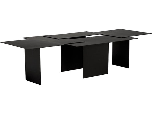 Delphi Rectangular Coffee Table in Matte Black Iron