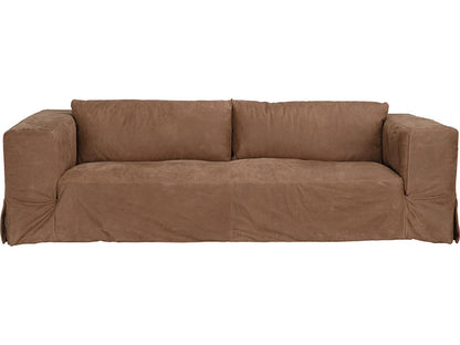 Plato 3-Seat Orris Brown Leather Sofa