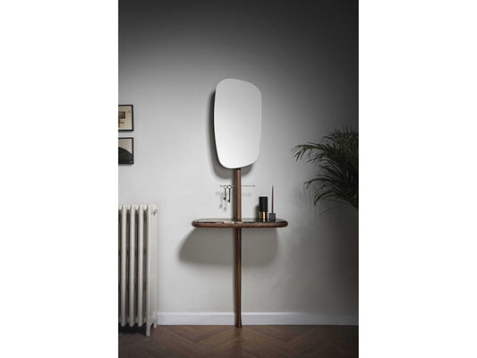 Recibidor Hallway Console Table with Walnut and Emperador Marble Top