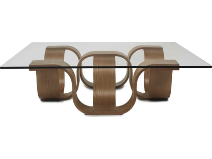 Square Glass Brown Coffee Table