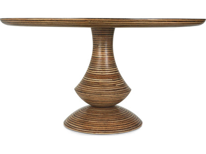 Showtime Round Dining Table in Natural Resin and Rattan