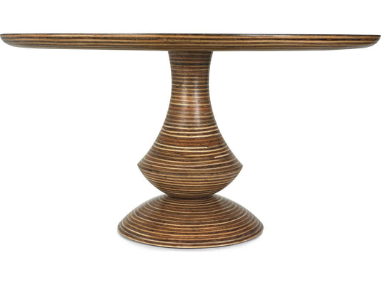 Showtime Round Dining Table in Natural Resin and Rattan